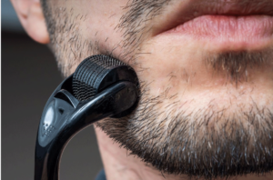 Derma Roller on beard